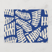 Blauwe varen laat geometrisch Abstract patroon ach Briefkaart (Voorkant)