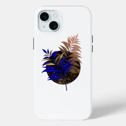 Blauwe varen op zwarte cirkel Case-Mate iPhone case (Achterkant)