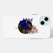 Blauwe varen op zwarte cirkel Case-Mate iPhone case (Achterkant (horizontaal))