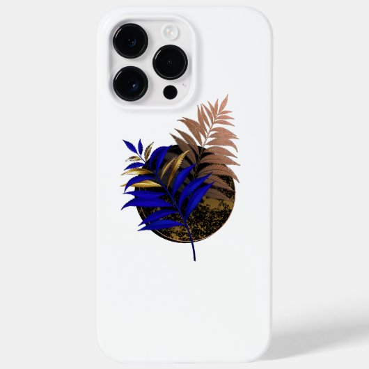 Blauwe varen op zwarte cirkel Case-Mate iPhone case (Achterkant)