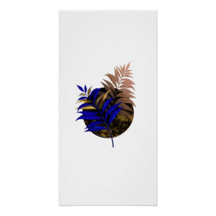 Blauwe varen op zwarte cirkel perfect poster