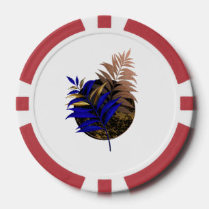 Blauwe varen op zwarte cirkel poker chips