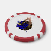 Blauwe varen op zwarte cirkel poker chips (Enkel)
