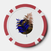 Blauwe varen op zwarte cirkel poker chips (Achterkant)
