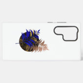 Blauwe varen op zwarte cirkel samsung galaxy hoesje (Achterkant horizontaal)