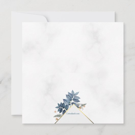 Blauwe varens religieuze uitnodiging (Achterkant)