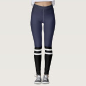 Blauwe Varsity High Socks Leggings (Voorkant)