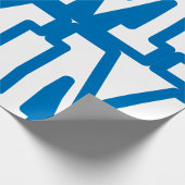 Blauwe varsity letter M monogram Cadeaupapier