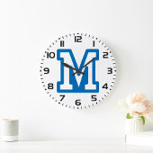 Blauwe varsity letter M monogram Grote Klok