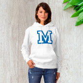 Blauwe varsity letter M monogram Hoodie