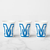 Blauwe varsity letter M monogram Papieren Bekers