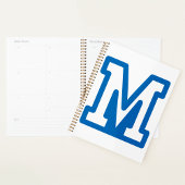 Blauwe varsity letter M monogram Planner