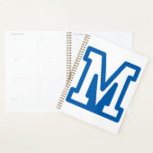 Blauwe varsity letter M monogram Planner (Display)