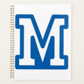 Blauwe varsity letter M monogram Planner (Voorkant)