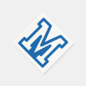 Blauwe varsity letter M monogram Servet (Hoek)