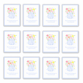 Blauwe Vase Bookplate-Stickers Sticker