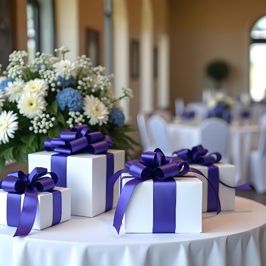 Blauwe vaste kleur #160BC4 Satijnen Lint