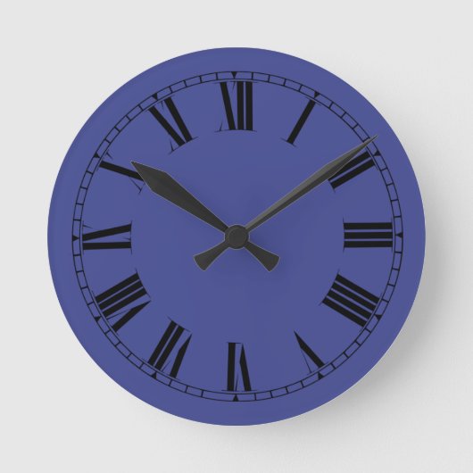 Blauwe, vaste kleur ronde klok (Voorkant)