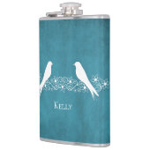 Blauwe vedervlinderbloemkolf - Aangepaste maatkolf Heupfles (Links)