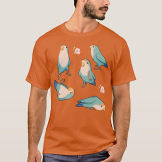 Blauwe vedervogels t-shirt