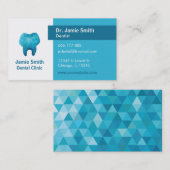 Blauwe veelhoek Molar Tooth Dentist Visitekaartjes (Voorkant / Achterkant)