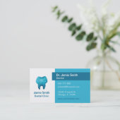 Blauwe veelhoek Molar Tooth Dentist Visitekaartjes (Staand voorkant)