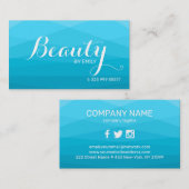 Blauwe veelhoekige achtergrond visitekaartje (Voorkant / Achterkant)