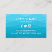 Blauwe veelhoekige achtergrond visitekaartje (Achterkant)