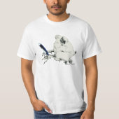 Blauwe Veer volwassen man T Shirt (Voorkant)