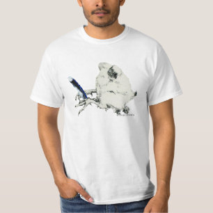Blauwe Veer volwassen man T Shirt