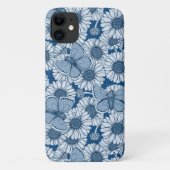 Blauwe veer, wilde bloemen, madijsoorten Case-Mate iPhone case (Achterkant)