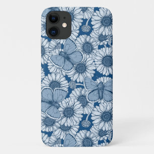 Blauwe veer, wilde bloemen, madijsoorten Case-Mate iPhone case