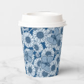 Blauwe veer, wilde bloemen, madijsoorten papieren bekers (Achterkant)