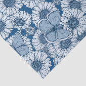 Blauwe veer, wilde bloemen, madijsoorten tissuepapier (Detail)