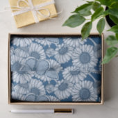 Blauwe veer, wilde bloemen, madijsoorten tissuepapier (Geschenk)