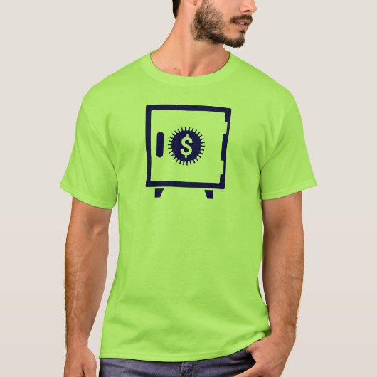 Blauwe Veilige Kluis Box T-shirt (Voorkant)