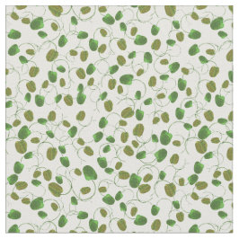 Blauwe velden groene knoppen op witte aangepaste s stof