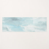 Blauwe Venetiaanse Abstracte Waterverf Yogamat (Voorkant (horizontaal))