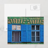 Blauwe vensters briefkaart (Voorkant / Achterkant)