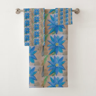 Blauwe ventilator bad handdoek