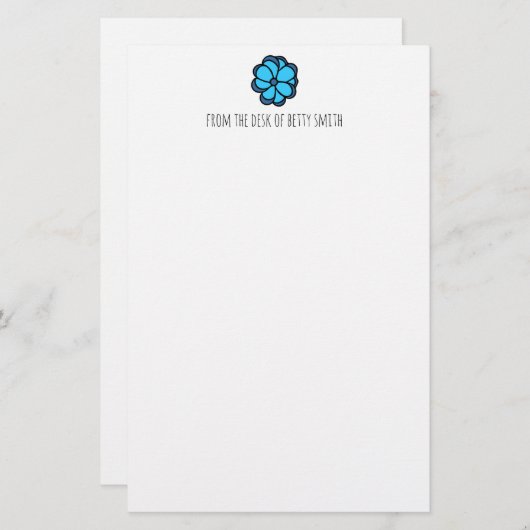 Blauwe ventilator briefpapier (Voorkant / Achterkant)