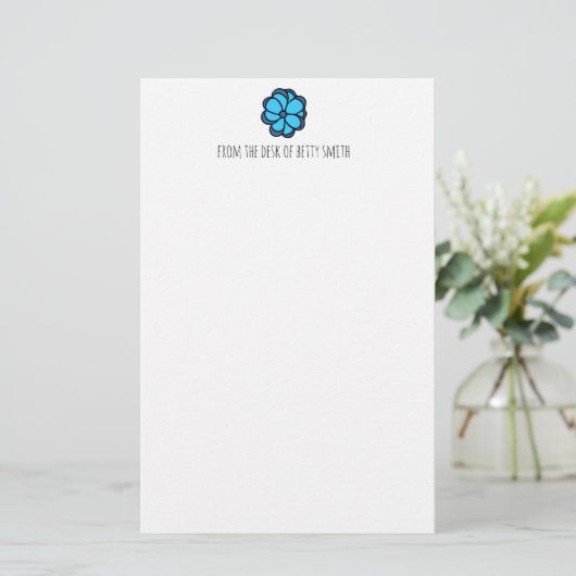 Blauwe ventilator briefpapier (Staand voorkant)