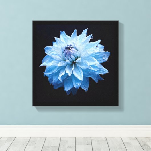 Blauwe ventilator canvas afdruk (Insitu (Houten vloer))