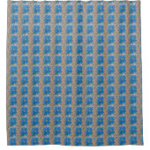 Blauwe ventilator douchegordijn (Voorkant)