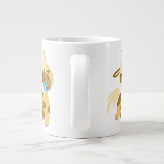 Blauwe ventilator en Cartoon Pony Jumbo-Mok Grote Koffiekop (Achterkant)