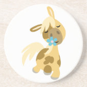 Blauwe ventilator en Cartoon Pony Onderzetter (Voorkant)