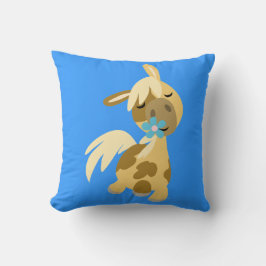 Blauwe ventilator en Cartoon Pony Pillow Kussen