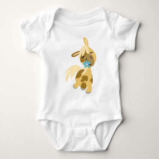 Blauwe ventilator en Pony-Baby Romper (Voorkant)