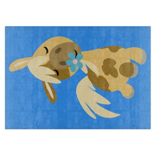 Blauwe ventilator en Pony van de Cartoon Snijplank (Voorkant)