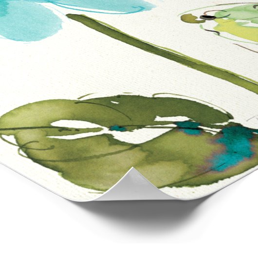 Blauwe ventilator en vlinder poster (Hoek)